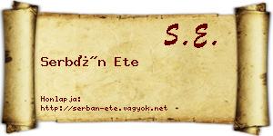 Serbán Ete névjegykártya